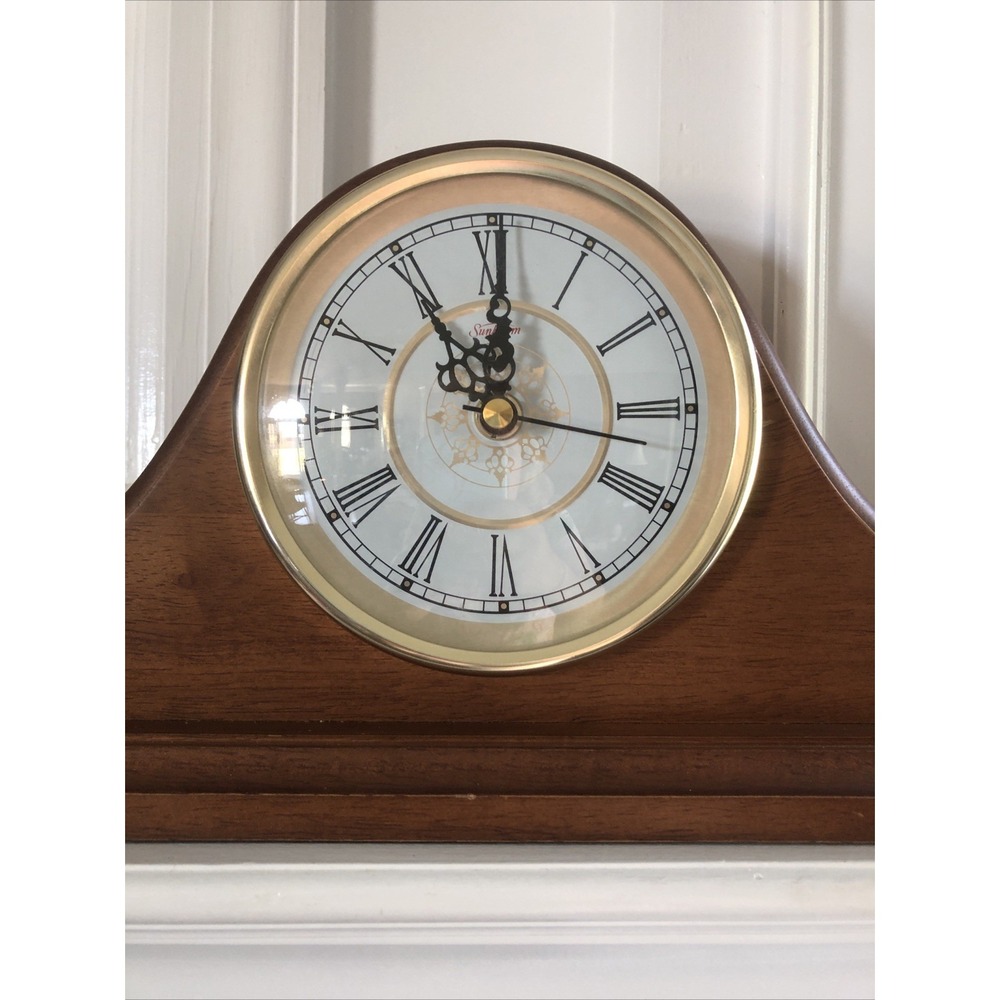Vintage Sunbeam Wood Mantle Clock Model 882-621 Tested Works Great 17x7x3.5 - Picture 2 of 10